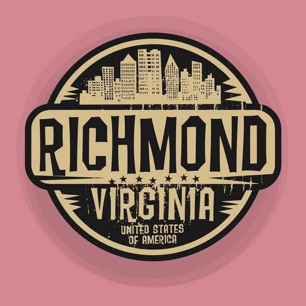 Timbre ou étiquette avec le nom de Richmond, Virginia — Image vectorielle