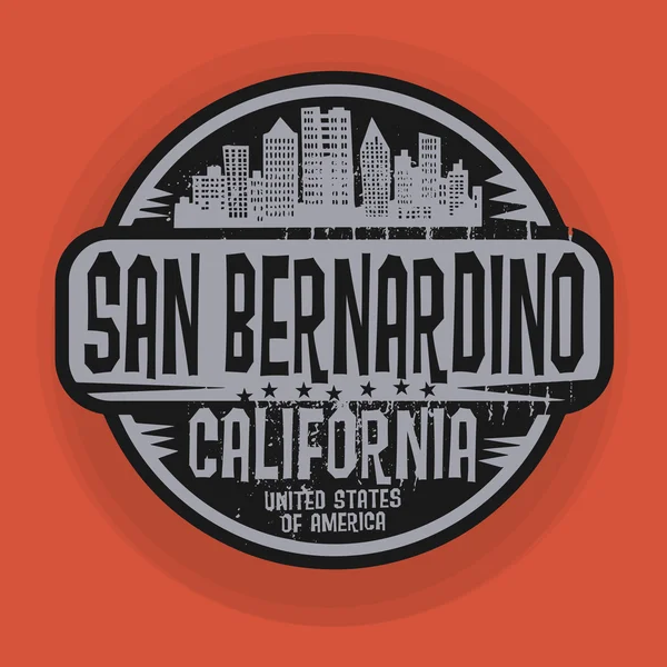 Stamp or label with name of San Bernardino, California — Stock Vector