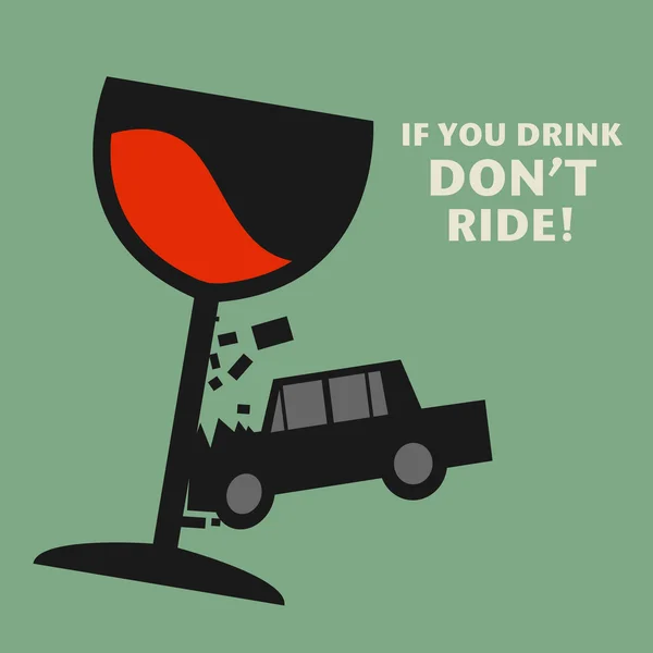 Don't drive drunk, vector — Stock Vector