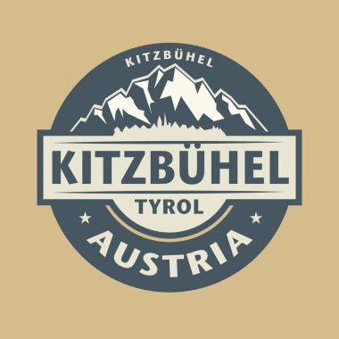 Kasabanın Kitzbuhel Avusturya adı ile soyut damgası