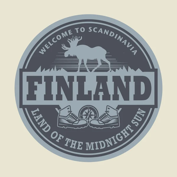 Timbre abstrait ou emblème avec le texte Finlande — Image vectorielle