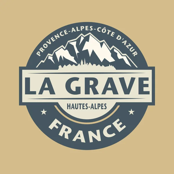 Abstract stamp with the name of town La Grave in France — Stock Vector