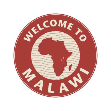 Amblem veya damga ile metin Malavi hoş geldiniz