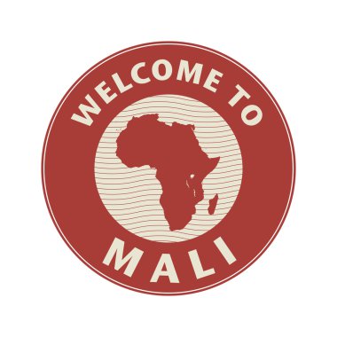 Amblem veya damga ile metin Mali hoş geldiniz