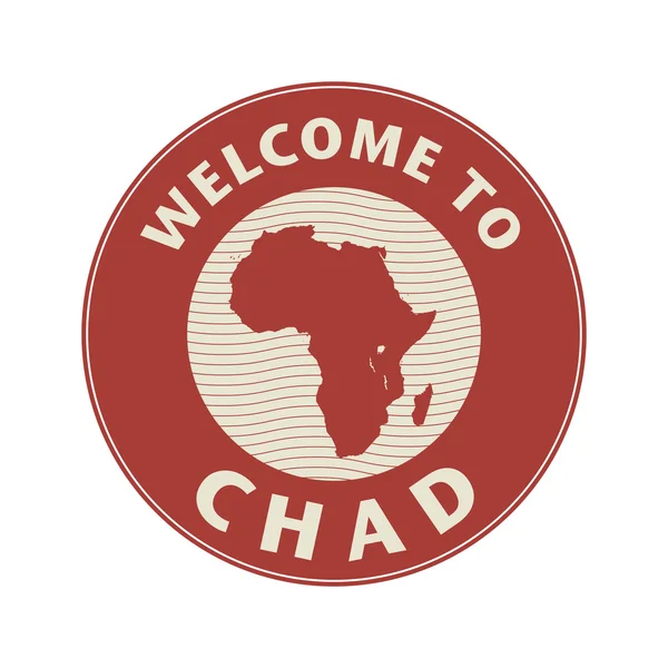 Emblema o sello con texto Bienvenido a Chad — Vector de stock