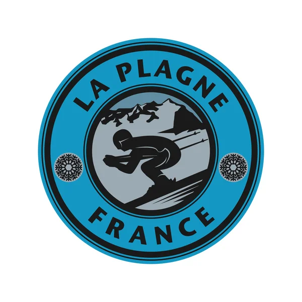 Abstract stamp or emblem with the name of La Plagne, France — Stock Vector