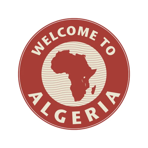 Godło lub pieczęć z tekstu Zapraszamy do Algierii — Wektor stockowy