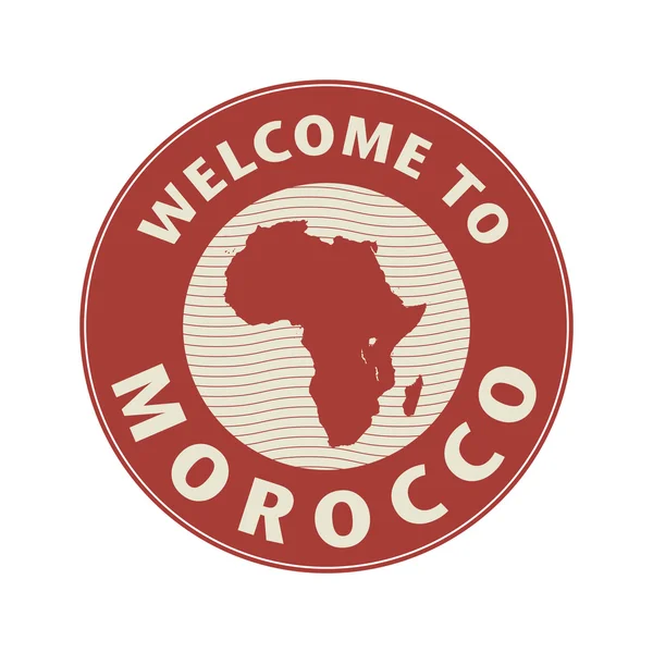 Emblem or stamp with text Welcome to Morocco — Stock Vector