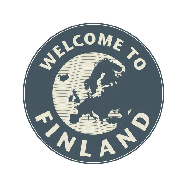 Emblem oder Stempel mit Text willkommen in Finnland — Stockvektor