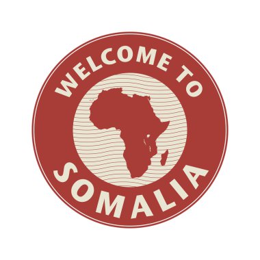 Amblem veya damga ile metin Somali hoş geldiniz