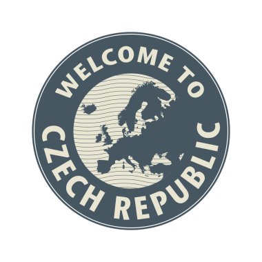 Amblem veya damga ile metin Çek Cumhuriyeti hoş geldiniz