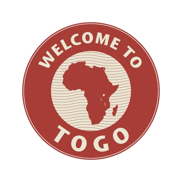 Emblema o sello con texto Bienvenido a Togo — Archivo Imágenes Vectoriales