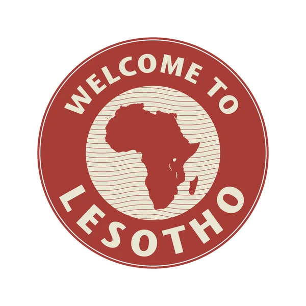 Emblème ou timbre avec texte Bienvenue au Lesotho — Image vectorielle