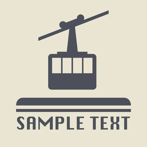 Cable car icon or sign — Stock Vector