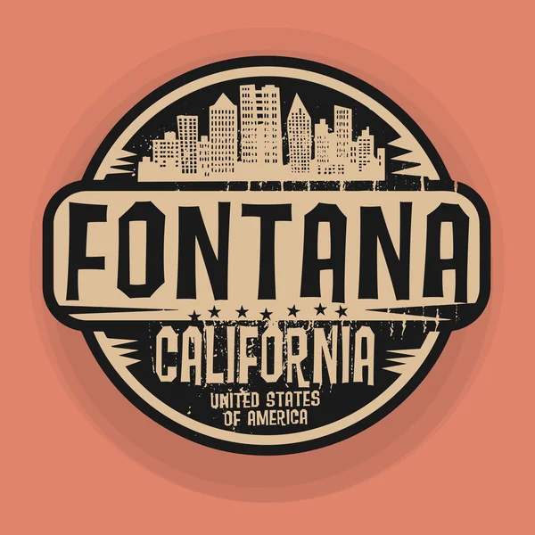 Штамп или этикетка с именем Фонтана, Калифорния — стоковый вектор