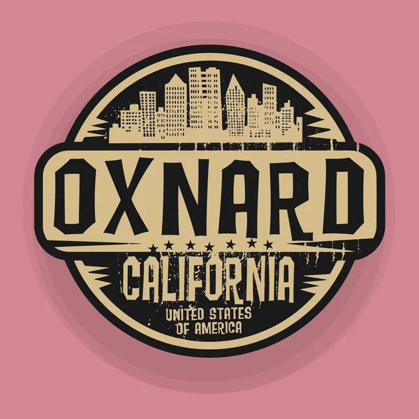 Stämpel eller etikett med namn på Oxnard, Kalifornien — Stock vektor
