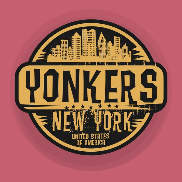 Stempel oder Etikett mit Namen von Yonkers, New York — Stockvektor