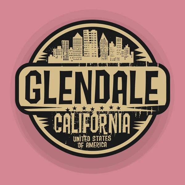 Sello o etiqueta con el nombre de Glendale, California — Vector de stock