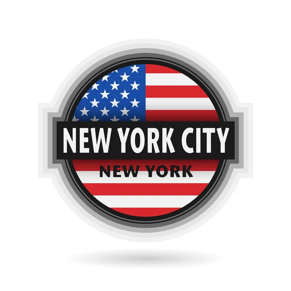 Emblem or label with name of New York City, New York — Stock Vector