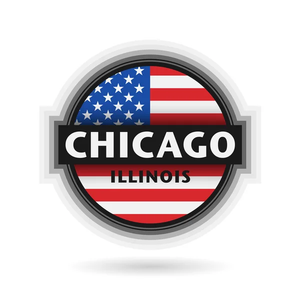 Emblème ou étiquette avec le nom de Chicago, Illinois — Image vectorielle
