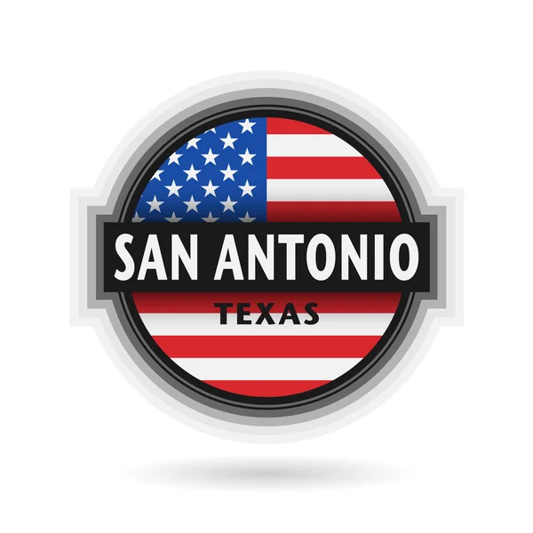 Emblema o etiqueta con el nombre de San Antonio, Texas — Vector de stock