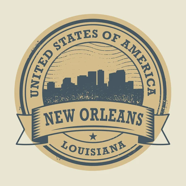 Grunge lastik damgası New Orleans, Louisiana adı ile — Stok Vektör