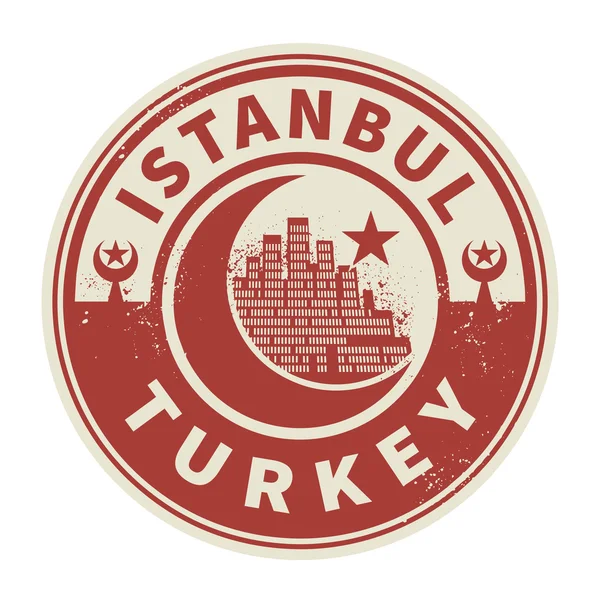 邮票或标志与文本伊斯坦布尔，土耳其里面 — 图库矢量图片