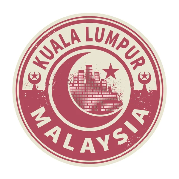 Briefmarke oder Emblem mit Text kuala lumpur, Malaysia innen — Stockvektor