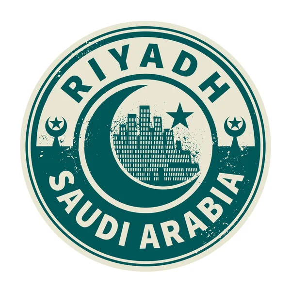 Stamp or emblem with text Riyadh, Saudi Arabia inside — Stock Vector