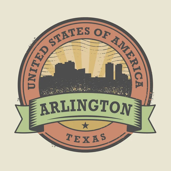 Sello o etiqueta de caucho grunge con nombre Texas, Arlington — Vector de stock