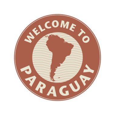 Amblem veya damga ile metin Paraguay hoş geldiniz