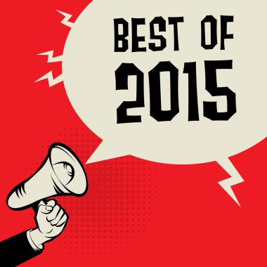 Megafon el, iş kavramı ile metin 2015'in en iyi