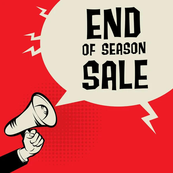 Χέρι τηλεβόα, επιχειρηματική ιδέα με κείμενο os τέλος Season πώληση — Διανυσματικό Αρχείο