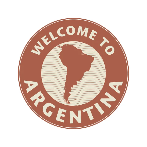 Emblema o sello con texto Bienvenido a Argentina — Archivo Imágenes Vectoriales