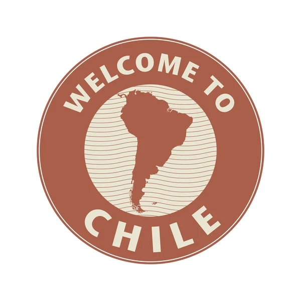 Emblema ou carimbo com texto Bem-vindo ao Chile — Vetor de Stock
