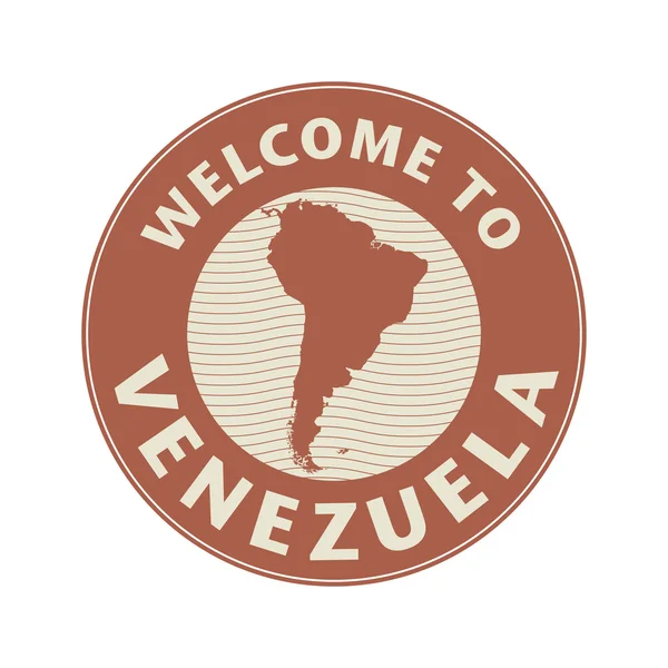 Embleem of stempel met tekst Welkom naar venezuela — Stockvector