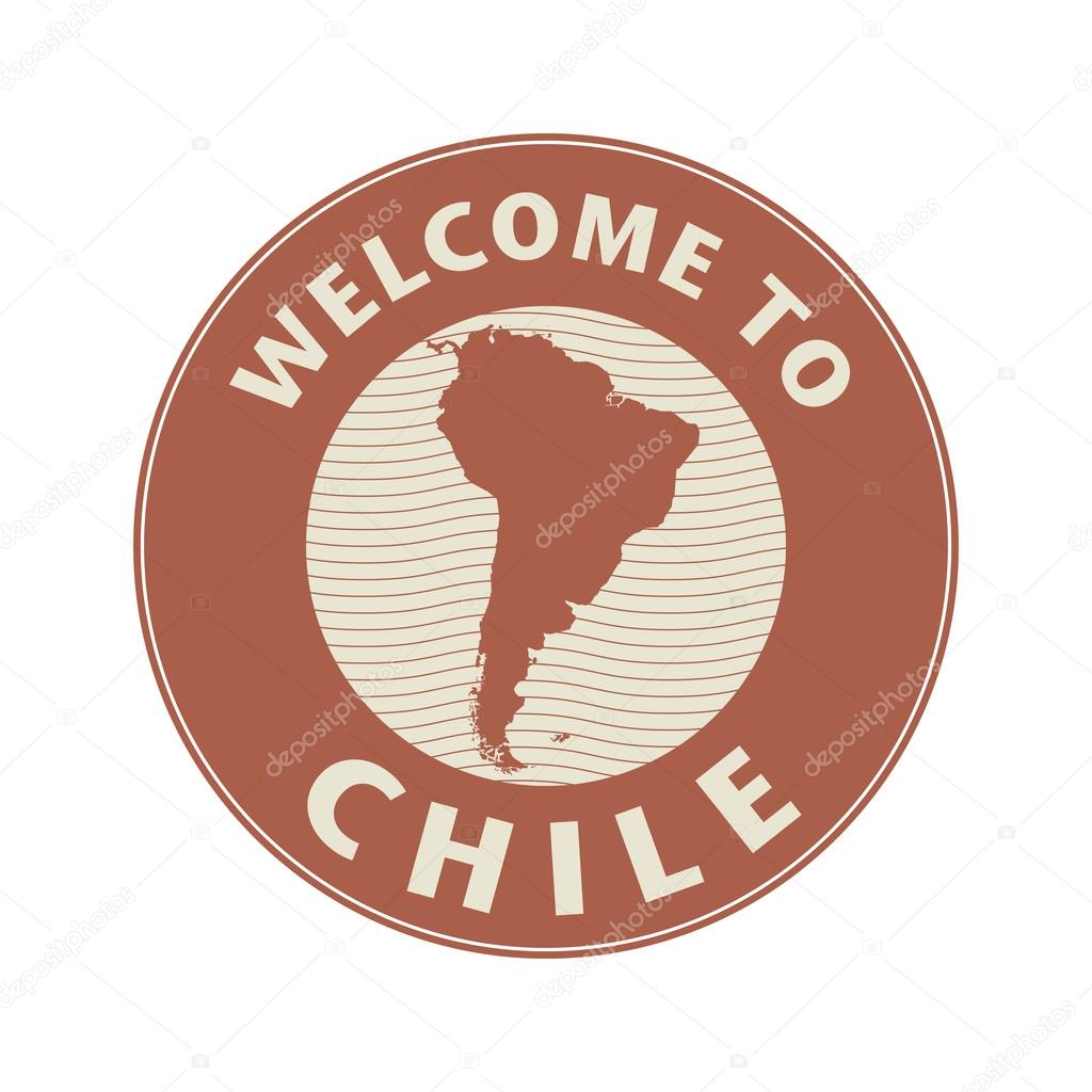 Emblem or stamp with text Welcome to Chile