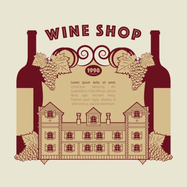 Vintage şarap dükkanı etiket