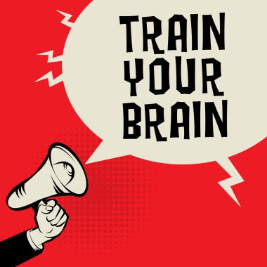 Megafon el, metin tren Your Brain ile iş kavramı
