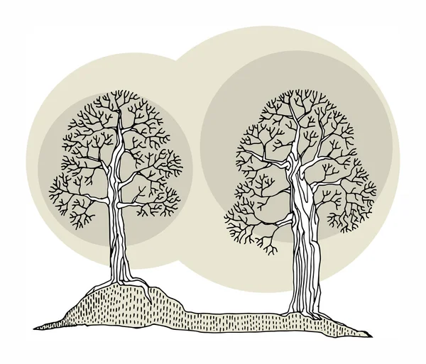 Rysunek szkic strony drzewa — Wektor stockowy