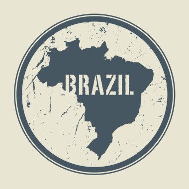 Brezilya Haritası ve adı ile pul
