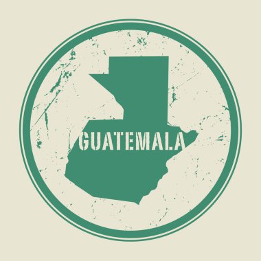 Guatemala Haritası ve adı ile pul