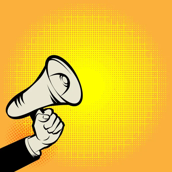 Megaphone Hand, concept d'entreprise — Image vectorielle