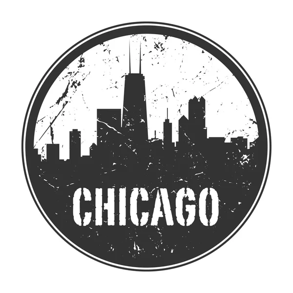 Grunge lastik damgası veya amblemi ile Illinois, Chicago adını — Stok Vektör