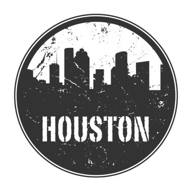 Grunge lastik damgası veya Texas, Houston adını etiketi