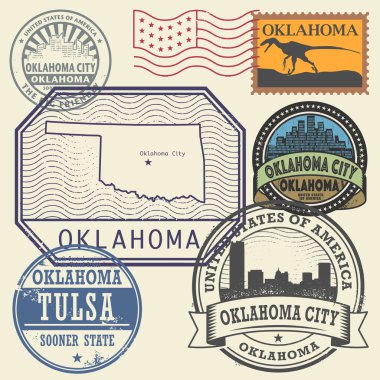Damga adı ve Oklahoma, Amerika Birleşik Devletleri Haritası ile ayarla