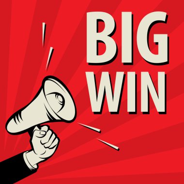 Megafon el, iş kavramı ile metin büyük kazanmak