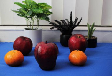 Meyve Fotoğrafçılığı - Mavi arkaplanda portakallar