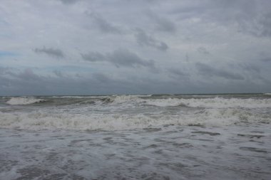 Dalgalar dalgalı sahilde