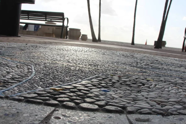 Camino Ángulo Bajo Playa — Foto de Stock